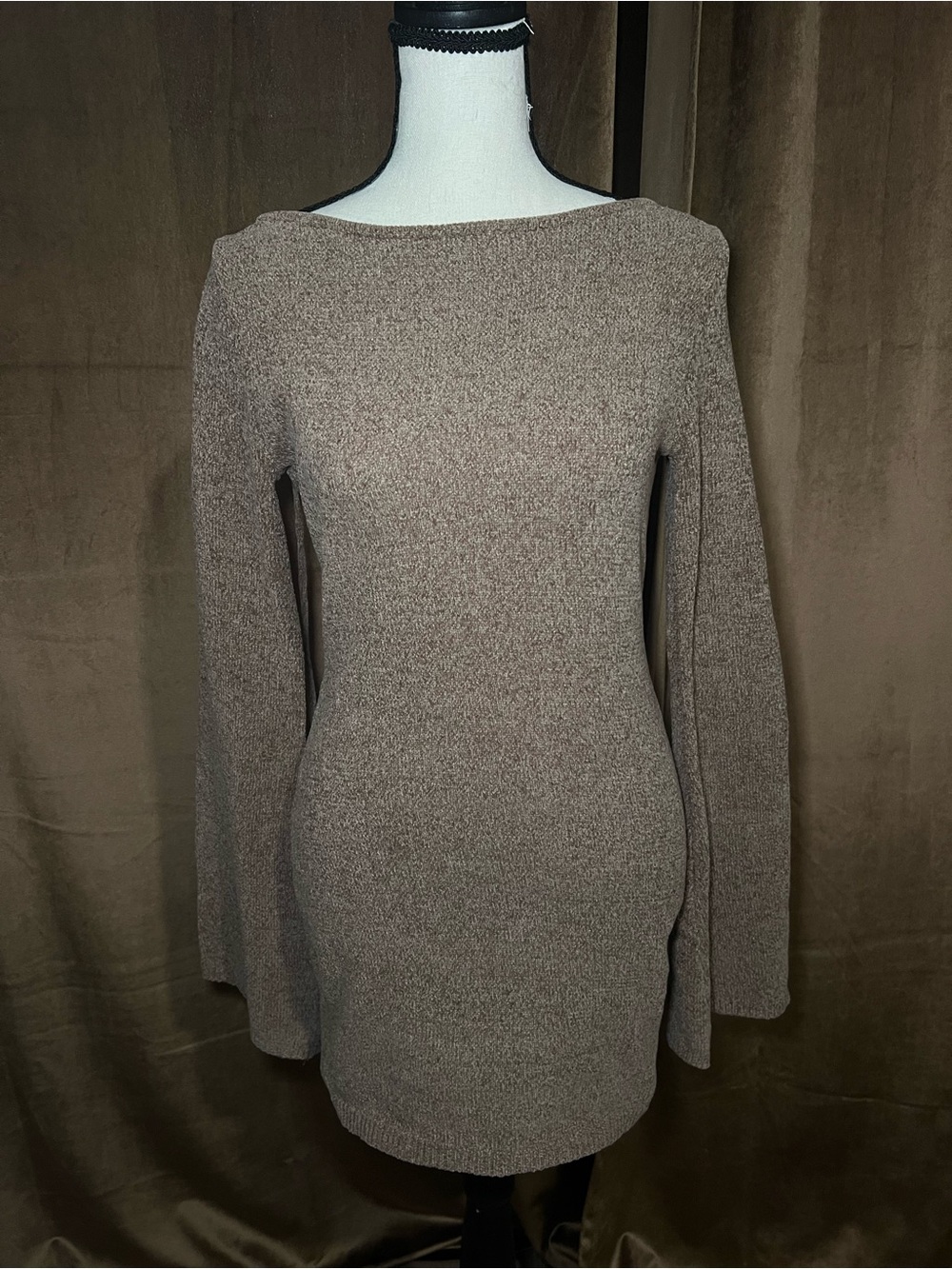 Long Sleeve Boatneck Sweater Dress